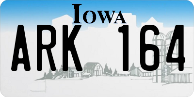 IA license plate ARK164