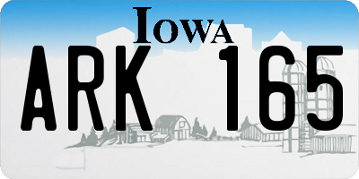 IA license plate ARK165