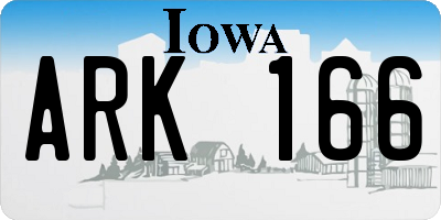 IA license plate ARK166
