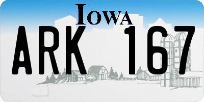 IA license plate ARK167
