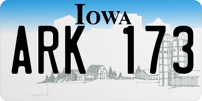 IA license plate ARK173