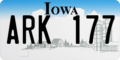 IA license plate ARK177