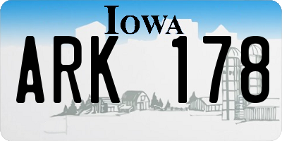 IA license plate ARK178