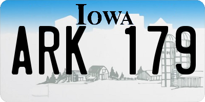 IA license plate ARK179