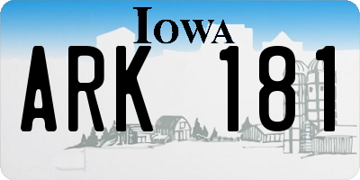 IA license plate ARK181