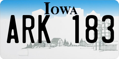 IA license plate ARK183