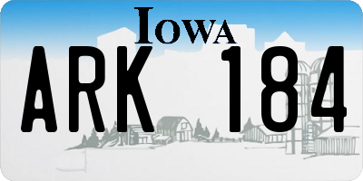 IA license plate ARK184