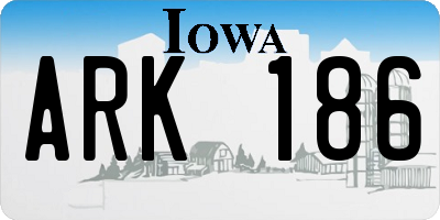 IA license plate ARK186