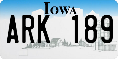 IA license plate ARK189
