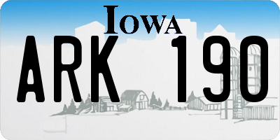 IA license plate ARK190