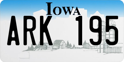 IA license plate ARK195