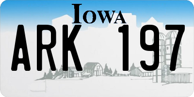 IA license plate ARK197