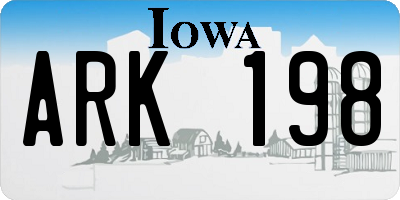 IA license plate ARK198