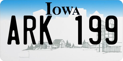 IA license plate ARK199