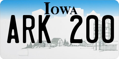 IA license plate ARK200