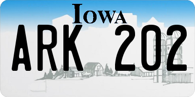 IA license plate ARK202