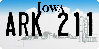 IA license plate ARK211