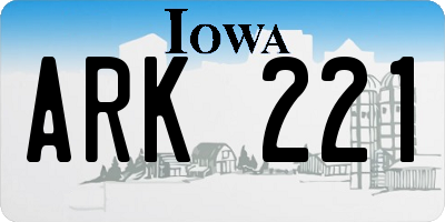 IA license plate ARK221