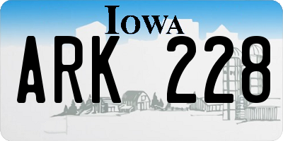 IA license plate ARK228