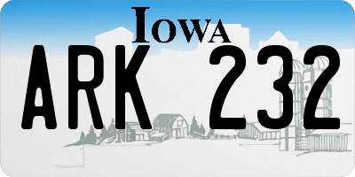 IA license plate ARK232