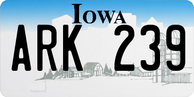 IA license plate ARK239