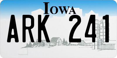 IA license plate ARK241