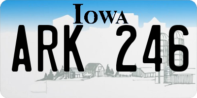IA license plate ARK246