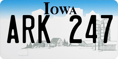IA license plate ARK247