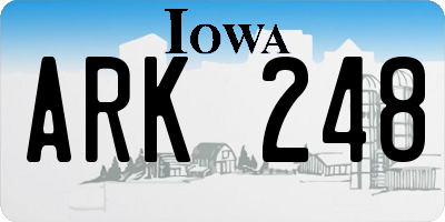 IA license plate ARK248