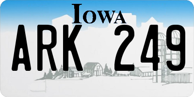 IA license plate ARK249