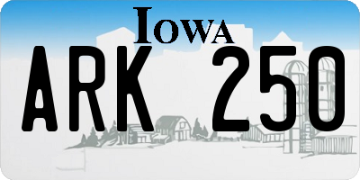 IA license plate ARK250