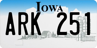 IA license plate ARK251
