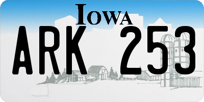 IA license plate ARK253