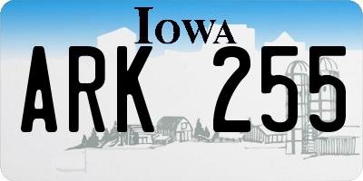 IA license plate ARK255