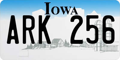 IA license plate ARK256