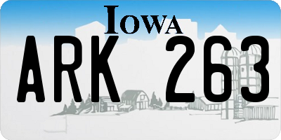 IA license plate ARK263
