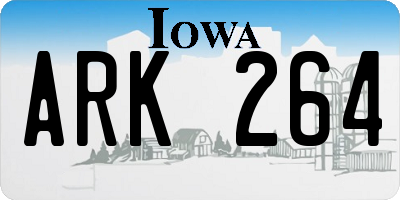 IA license plate ARK264