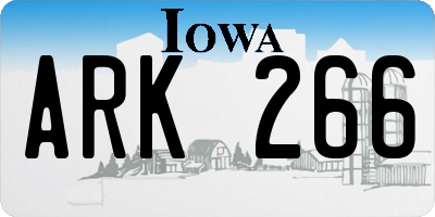 IA license plate ARK266