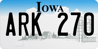IA license plate ARK270