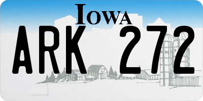 IA license plate ARK272