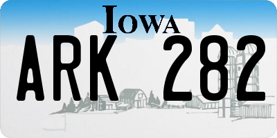 IA license plate ARK282
