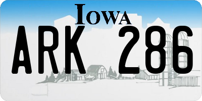 IA license plate ARK286