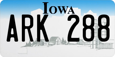 IA license plate ARK288