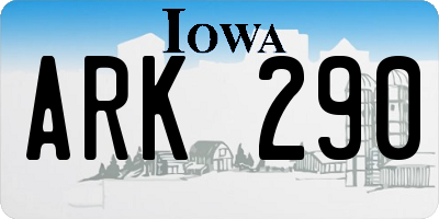 IA license plate ARK290