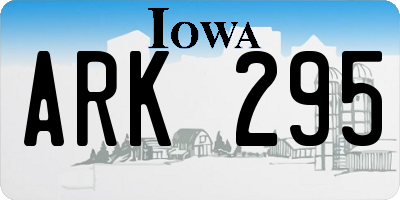 IA license plate ARK295