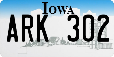 IA license plate ARK302
