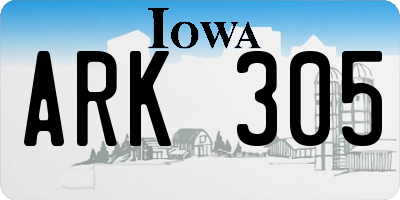 IA license plate ARK305