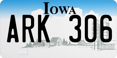 IA license plate ARK306