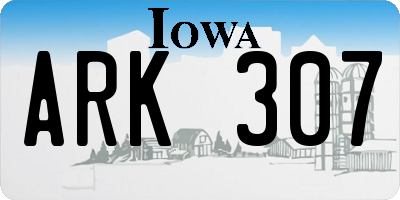 IA license plate ARK307