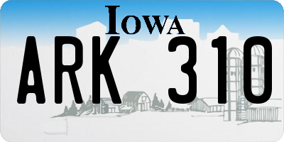 IA license plate ARK310